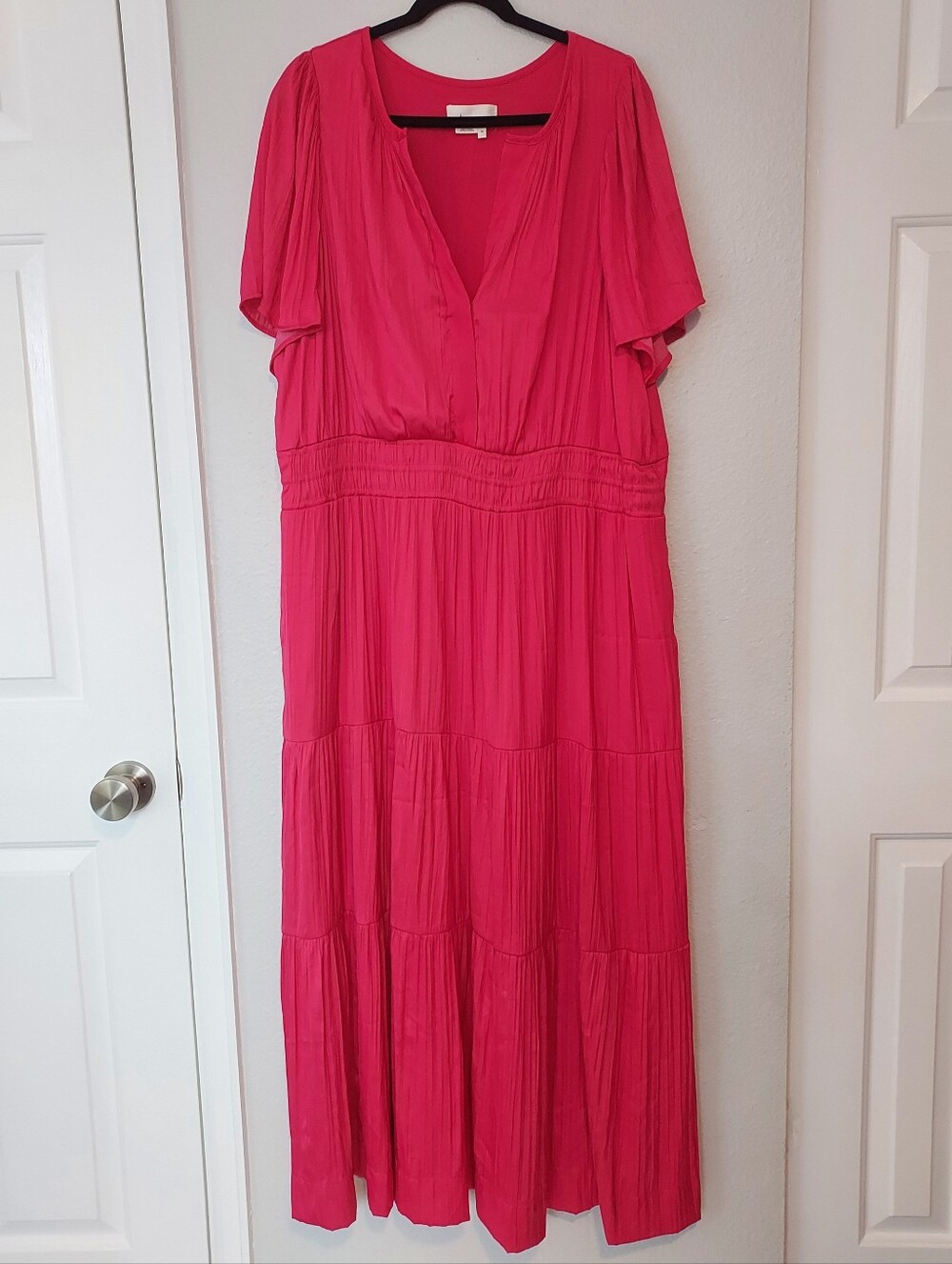 Anthropologie Short Sleeve Somerset Maxi Dress Pink 3X